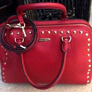 Michael Kors purse 2 way - Red/Gold Studs -